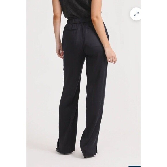 Grana Size Large Black Tencel Side Slit Pants - Picture 5 of 16